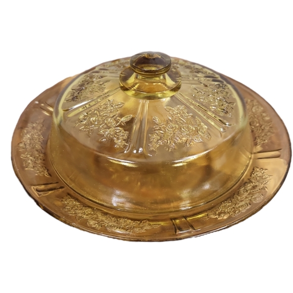 Federal Glass Cabbage Rose Dish - Picture 2 of 7